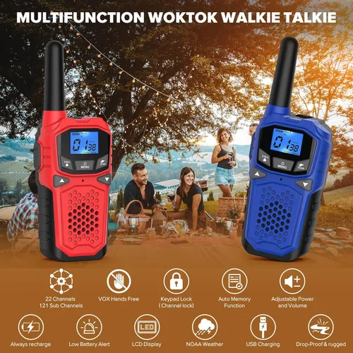 Miniatura 4 de Walkie Talkies para adultos, radio bidireccional de largo alcance WokTok para camping, senderismo, accesorios de senderismo, equipo de campamento