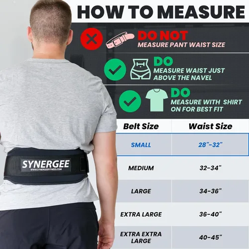 Miniatura 3 de Synergee Weightlifting Belt – 5" Padded Adjustable Support
