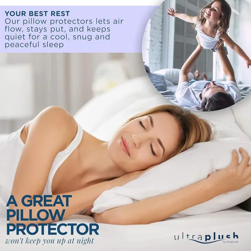 Miniatura 5 de UltraPlush - Juego de 2 protectores de almohada impermeables para cama king