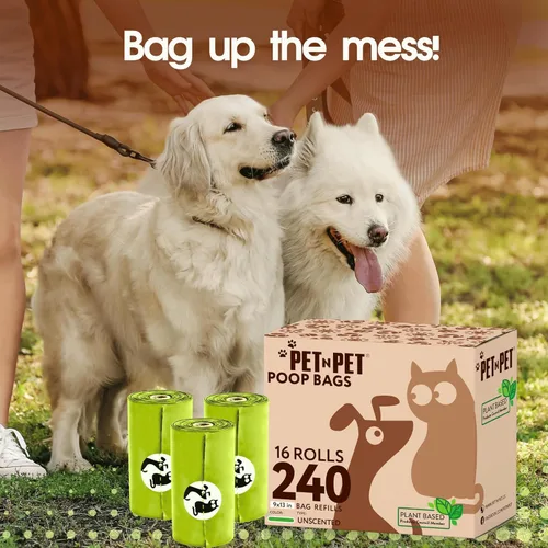 Miniatura 5 de Pet N Pet Bolsas de excremento para perros, 240 rollos de bolsas de excremento de perro a base de plantas, bolsa gruesa para perros, 100% a prueba