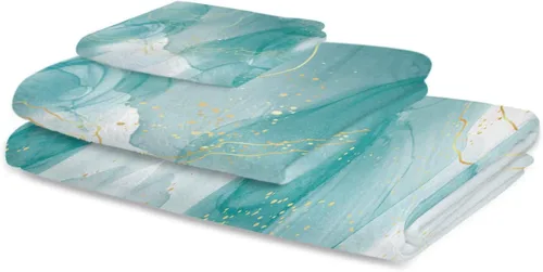 Miniatura 2 de Marble Agate Bath Towels for Bathroom Set - Luxury Towels Gifts for Women,Quick Dry Beach Kitchen Hand Hair Face Yoga Workout Gym Towel and Dish