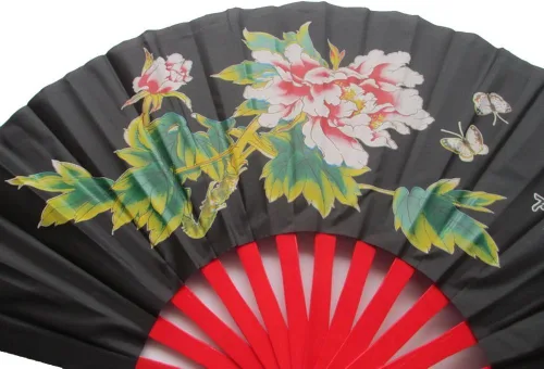 Miniatura 2 de ZooBoo Abanicos de mano derecha de bambú chino Taichi Kungfu ventilador de artes marciales deportes plegable ventilador de mano 13 pulgadas