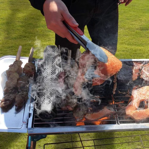 Miniatura 5 de Tubo ahumador de pellets de 12 pulgadas para parrilla de pellets, paquete de 2, generador de ahumador frío para barbacoa, tubo de pellets de madera