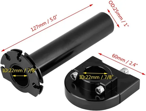 Miniatura 9 de Universal 7/8" 0.866 in - Acelerador giratorio de aleación de aluminio para manillar de aleación de aluminio, acelerador giratorio para motocicleta