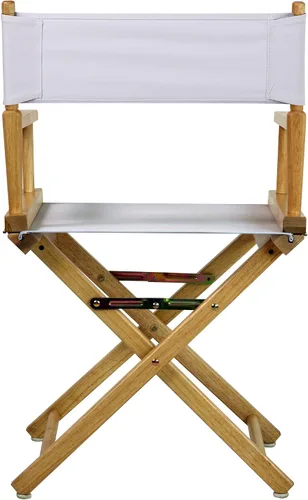 Miniatura 3 de Casual Home - Silla de director de 18.0 in, marco natural con lona blanco