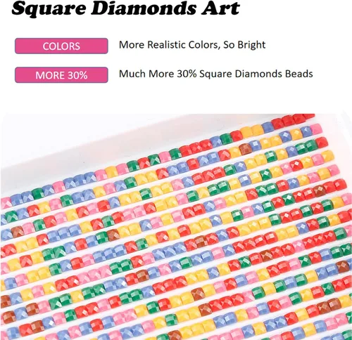 Miniatura 6 de YALKIN Kits de pintura de diamantes cuadrados 5D para adultos, noche de verano, kits de arte de diamantes grandes, kit de pintura de diamante