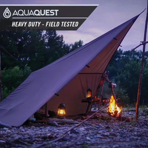 Miniatura 5 de AquaQuest Lona Safari – Ligera impermeable (0.197 in) con costuras selladas Ripstop para mochileros, senderismo y camping en hamacas Verde oliva