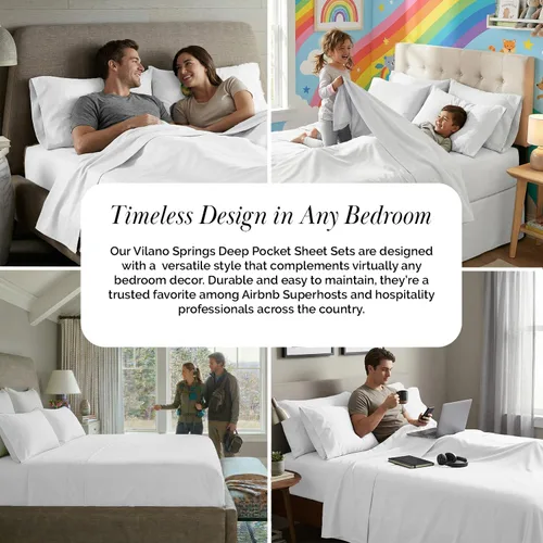 Miniatura 8 de Southshore Fine Living, Inc. Juego de ropa de cama de microfibra de 4 piezas, juego de sábanas tamaño Queen, sábana bajera ajustable de 14 pulgadas