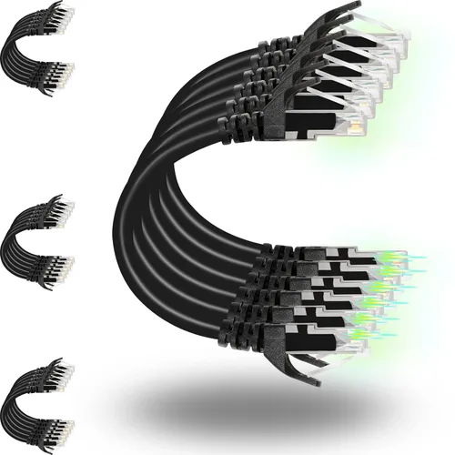 Miniatura 16 de Rapink Patch Cables Cat6 - Cable de conexión Ethernet Cat6 de 0.5 pies (paquete de 24), 10G, cable de conexión Cat 6 para panel de conexiones a