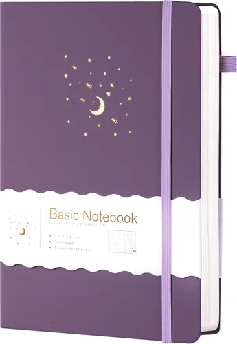 Miniatura 19 de CAGIE Cuaderno rayado para trabajo, cuaderno de tapa dura para escribir, mujeres y hombres, diario para tomar notas con lazo para bolígrafo