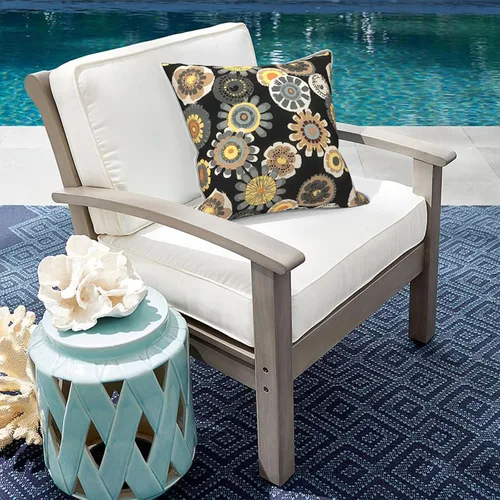 Miniatura 761 de Juego de 2 almohadas para exteriores de 16 x 16 pulgadas, repelentes al agua con interiores, para muebles de patio, hogar, jardín, geometría bohemia