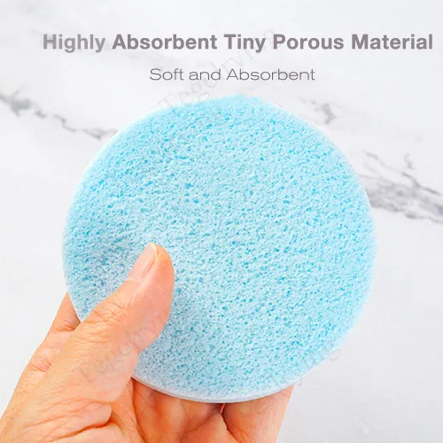 Miniatura 3 de Esponja facial comprimida, 120 unidades PVA profesional eliminación de maquillaje profesional esponjas de lavado facial esponjas de spa limpieza Azul