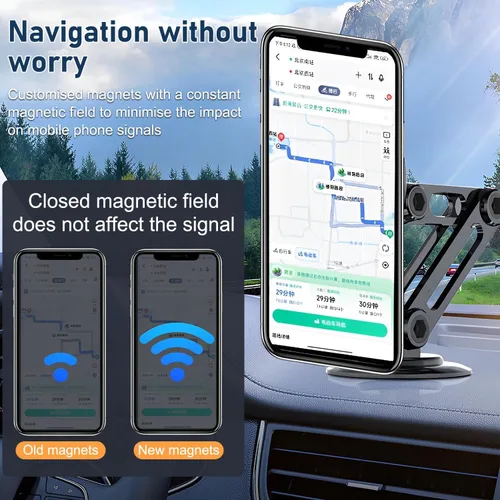 Miniatura 5 de Soporte magnético universal de 360° PRO para teléfono celular, soporte magnético plegable de aleación para teléfono celular para automóvil