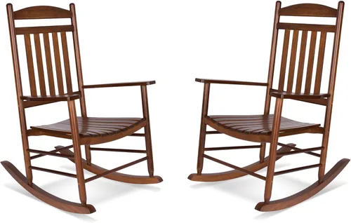 Miniatura 12 de Silla mecedora de madera moderna de Shine Company, balancín de porche ergonómico de asiento ancho, color negro