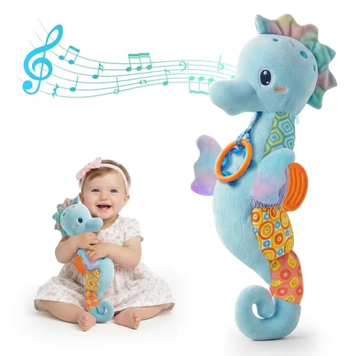 Juguetes para bebés de 0 a 6 meses, animales de peluche musicales para bebés de mar con colores brillantes, juguetes sensoriales con múltiples