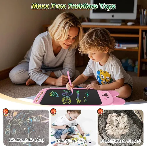 Miniatura 3 de Tableta de escritura LCD de 10 pulgadas, juguete de tablero de garabatos borrable, lindo bloc de dibujo de conejo para niños de 2 a 6 años, regalo