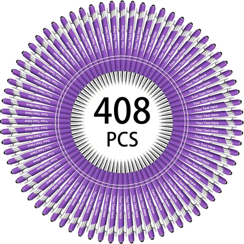 Miniatura 145 de Hasta 500 bolígrafos personalizados a granel, bolígrafo grabado personalizado con punta de lápiz capacitivo, carcasa multicolor retráctil, bolígrafo