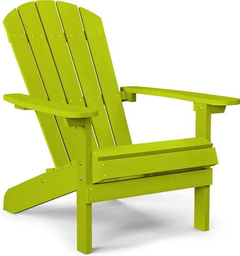 Miniatura 38 de YEFU Silla Adirondack de plástico resistente a la intemperie, sillas de patio con instalación fácil en 5 pasos, se ve exactamente como madera real