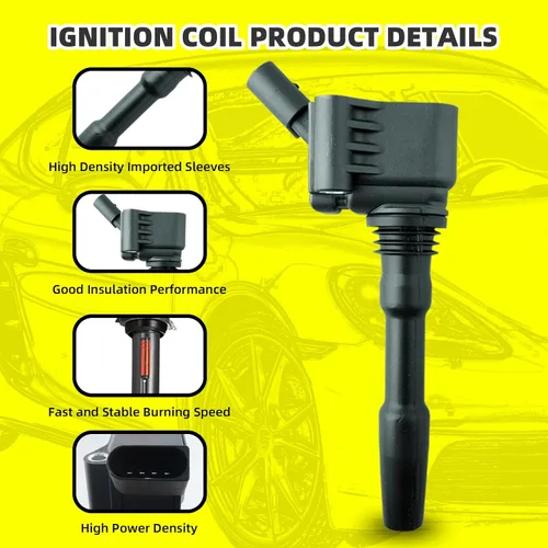Miniatura 3 de Juego de 4 bobinas de encendido 06J905110G y 4 bujías de iridio compatibles con Volkswagen Audi Beetle Golf Jetta 1.8L 2.0L L4
