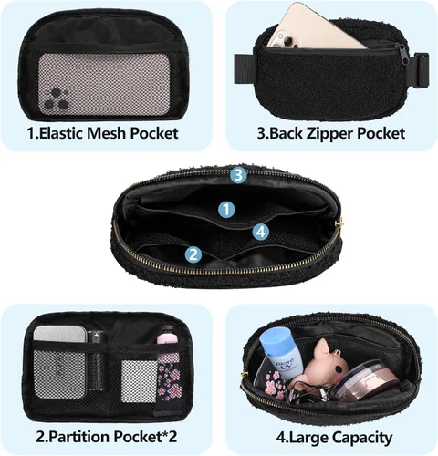 Miniatura 89 de Riñonera cruzada para mujeres y hombres, bolsa para cinturón para senderismo con correa ajustable, riñonera para correr, entrenamiento, deportes
