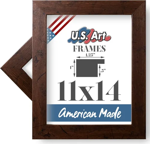 Miniatura 106 de Marco de fotos de 4 x 6 pulgadas, acabado envuelto suave, plano de 1.25 pulgadas de ancho, negro tradicional, MDF compuesto de madera 100% americana