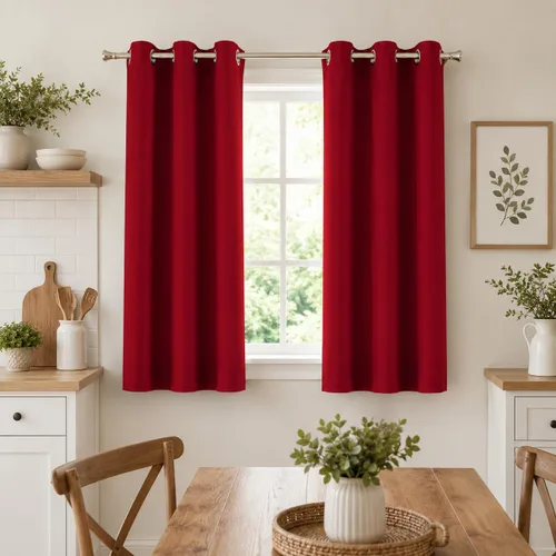 Miniatura 8 de Aquazolax Cortinas opacas de 45 pulgadas de largo, juego de 2 paneles para guardería, cortinas de tratamiento de ventanas con aislamiento térmico