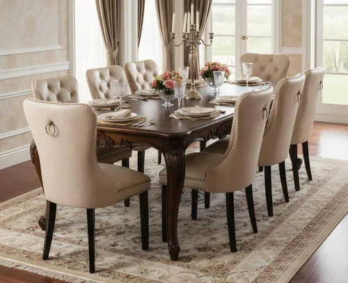 Miniatura 6 de EALSON Juego de 2 sillas de comedor modernas de cuero de mediados de siglo con patas de madera, sillas laterales de cocina tapizadas con ribete