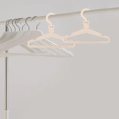 Miniatura 4 de SEWACC 5 perchas de madera de animales de dibujos animados para niños y niñas, organizador de armario premium para ropa de recién nacidos