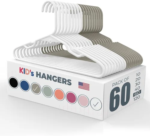 Miniatura 44 de Perchas de plástico para niños de 12 pulgadas, paquete de 10 unidades, fabricadas en los Estados Unidos, capacidad de 5 libras, perchas para ropa