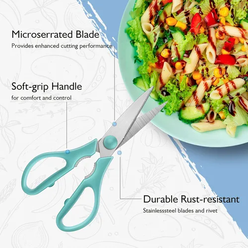 Miniatura 3 de Tijeras de cocina - Tijeras de cocina resistentes, aptas para lavavajillas, de acero inoxidable, tijeras de alta utilidad afiladas para aves