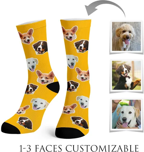 Miniatura 9 de Artsadd Calcetines personalizados para mujeres y hombres, amantes de los perros y gatos, regalos divertidos unisex personalizados