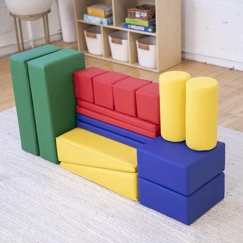 Miniatura 8 de ECR4Kids SoftZone Bloques de construcción blandos, formas de espuma, surtido, 16 piezas
