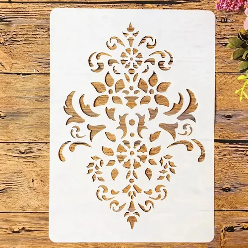 Miniatura 17 de TIAMECH Plantilla de cámara 3D reutilizable A4 para pintar, plantilla de capas de cámara digital de mandala, arte de pared de bricolaje, muebles