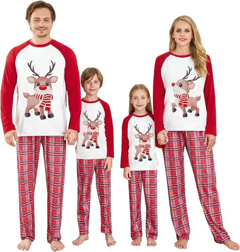 Miniatura 28 de OAKFashion Conjuntos de Pijamas Familiares de Navidad, Pijamas Familiares a Juego de Navidad Ropa de Dormir Pjs