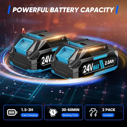 Miniatura 4 de LDHTHOPI Pulidora de búfer inalámbrica con batería de 2×2000mAh, kit de pulido de coche de alta potencia de 10000RPM 1600W con 6 velocidades