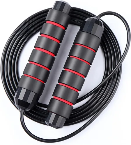 Redify Cuerda de saltar, cuerdas de saltar para fitness, para mujeres, hombres y niños, cuerda de salto de velocidad para entrenamiento con Rojo