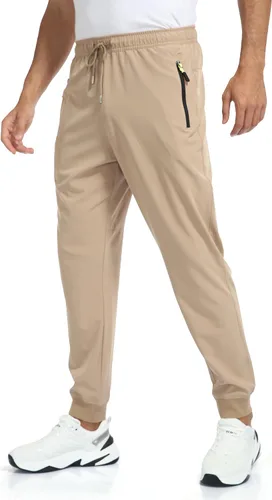 Miniatura 3 de Rapoo Pantalones deportivos ligeros para hombre, de secado rápido, pantalones deportivos con 3 bolsillos con cremallera