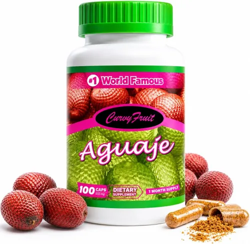 Curvas naturales y equilibrio hormonal – Pastillas de Aguaje para mujeres por CurvyFruit – Soporte para glúteos, caderas y busto – 100 cápsulas
