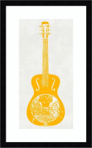 Amanti Art Framed Wall Art Print 21x13 Guitar Collector IV by Kevin Wade Inge, Entertainment Wall Art, Vintage Decor, Small Poster Painting Artwork