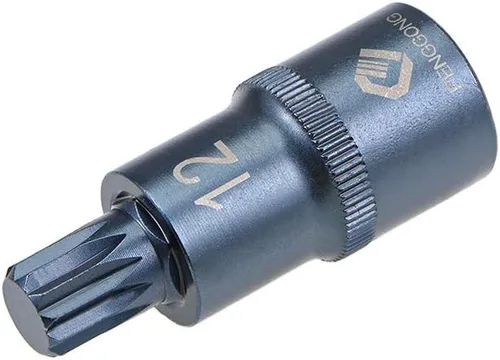 Miniatura 8 de uxcell 1/2" Drive x M10 (0.394 in) Triple Square Spline Bit Socket, S2 Brocas de acero, enchufes CR-V de 2" de longitud (solo para uso manual)