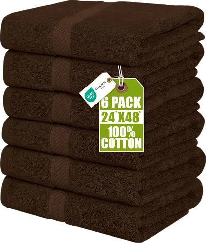 Miniatura 26 de Utopia Towels Juego de 6 toallas de baño (24 x 48 pulgadas), 100% algodón hilado en anillo de 500 GSM, medianas, ligeras y altamente absorbentes