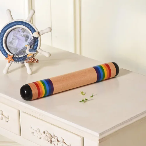 Miniatura 6 de TDOCK Palo de lluvia de 13.8 pulgadas, máquina de lluvia de madera, sonajero, tubo de lluvia, instrumento de desarrollo auditivo sensorial musical