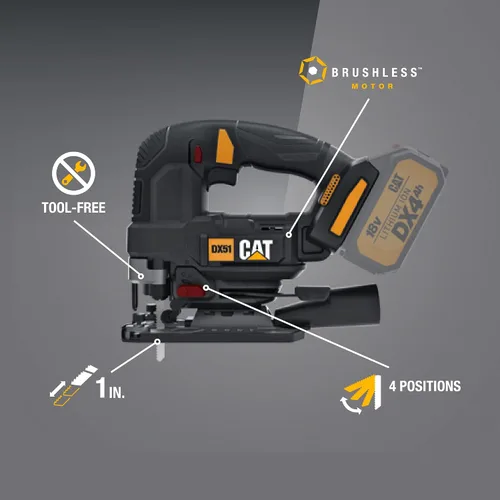 Miniatura 2 de Cat 18V 1 PARA TODAS Sierra caladora inalámbrica con motor sin escobillas (solo herramienta) - DX51B