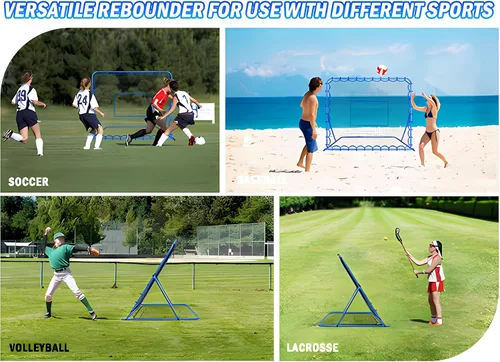 Miniatura 9 de Soccer Baseball Rebounder Net, Soccer Goal Net, Volleyball Softball Rebound Pitchback Net Quick-Switch Angle Training for Control, Passing Practice