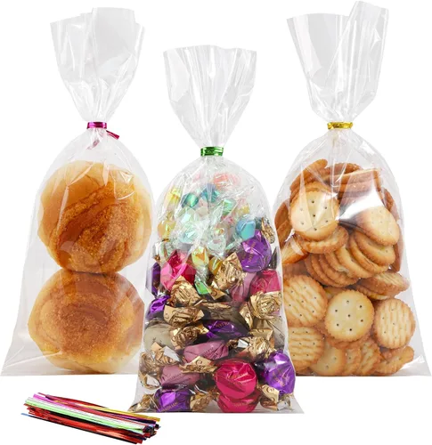 Miniatura 33 de 50 bolsas de celofán transparentes planas de 7" x 12" (A:17.8*A:30.4 cm), bolsas de celofán de polietileno de 2.8 mils para envolver regalos
