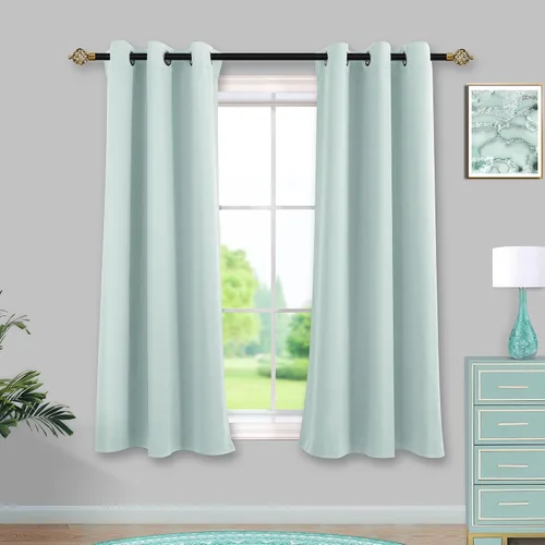 Miniatura 15 de Mrs.Naturall Cortinas Azul Real para Dormitorio, Cortinas Opacas Cortas Medianas Azul Cobalto para Cocina Decoración de Habitación de Adolescentes