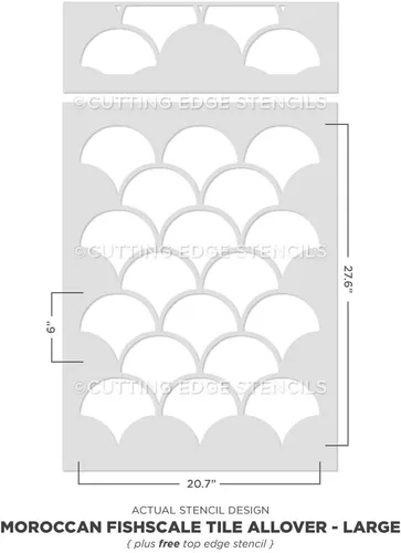 Miniatura 5 de Plantilla de azulejos marroquíes con escala de pescado, plantillas de azulejos marroquíes para pintar paredes, plantillas de azulejos reutilizables