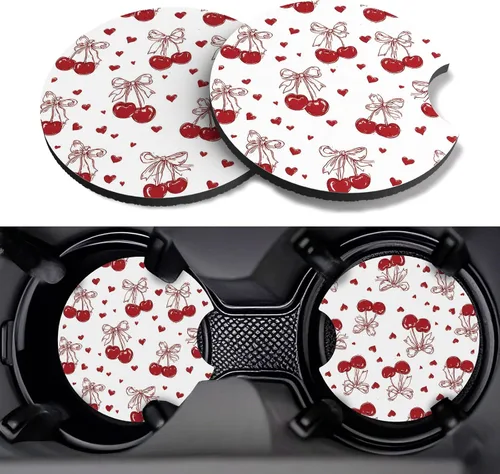 Miniatura 18 de Posavasos para automóvil, paquete de 2 posavasos para automóvil, 2.75 pulgadas, antideslizantes y absorbentes, para portavasos de automóvil