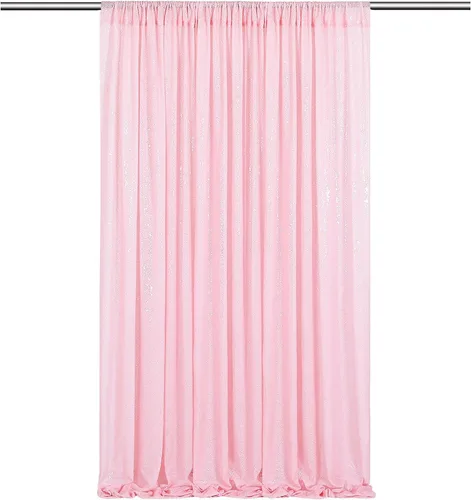 Miniatura 71 de Cortinas de fondo de lentejuelas rosas de 2 piezas, 2 pies x 8 pies, fondo de fotografía, cortina para fiestas con purpurina, fondo de boda, tela