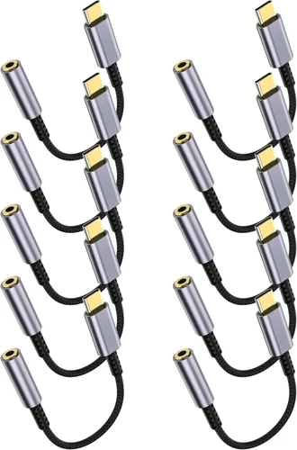 Miniatura 10 de Adaptador USB C a conector de auriculares de 3.5mm – Dongle de audio HiFi, cable tipo C a auxiliar hembra compatible con iPhone 17/16/15 Pro Max